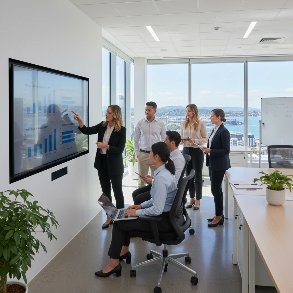 NZ professional team collaborating on carbon reduction strategy