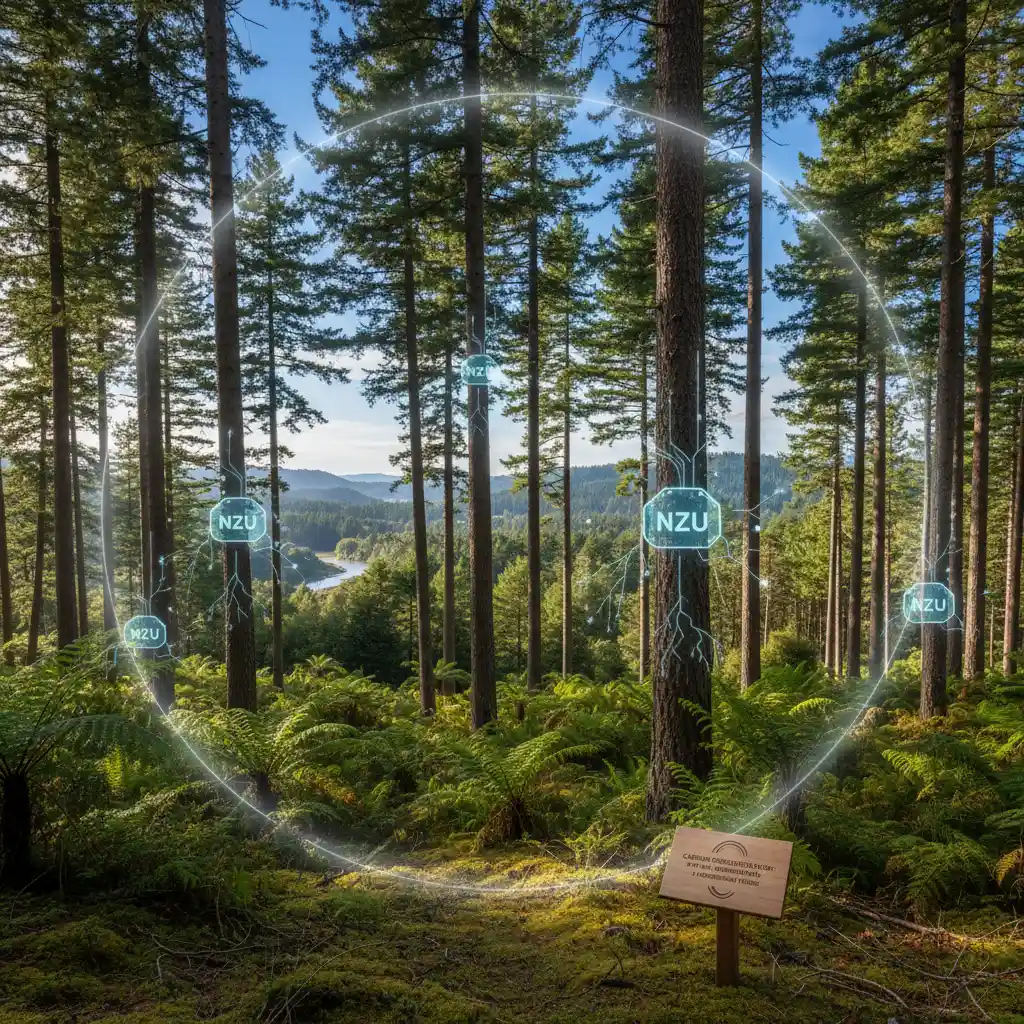 New Zealand forestry representing carbon sequestration and NZU generation