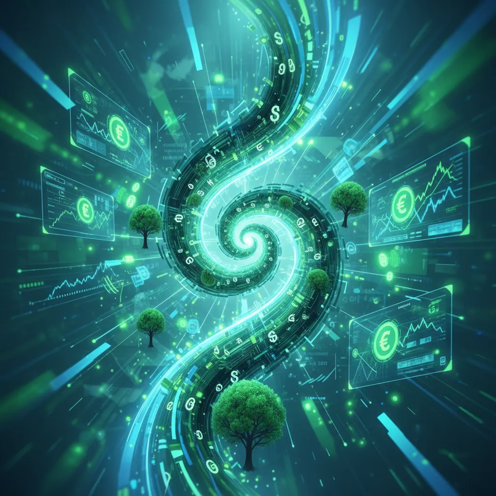 Abstract representation of a carbon unit auction and digital trade