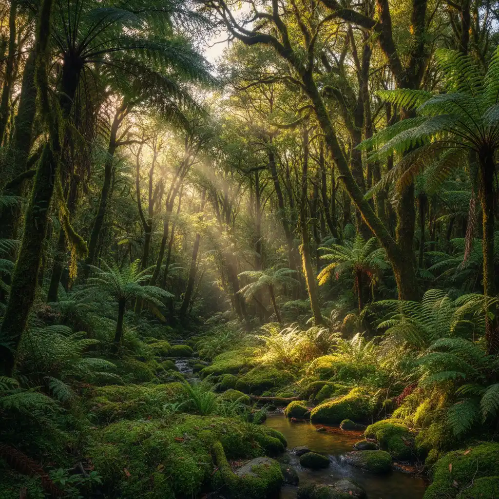 Lush New Zealand native forest representing carbon sequestration assets
