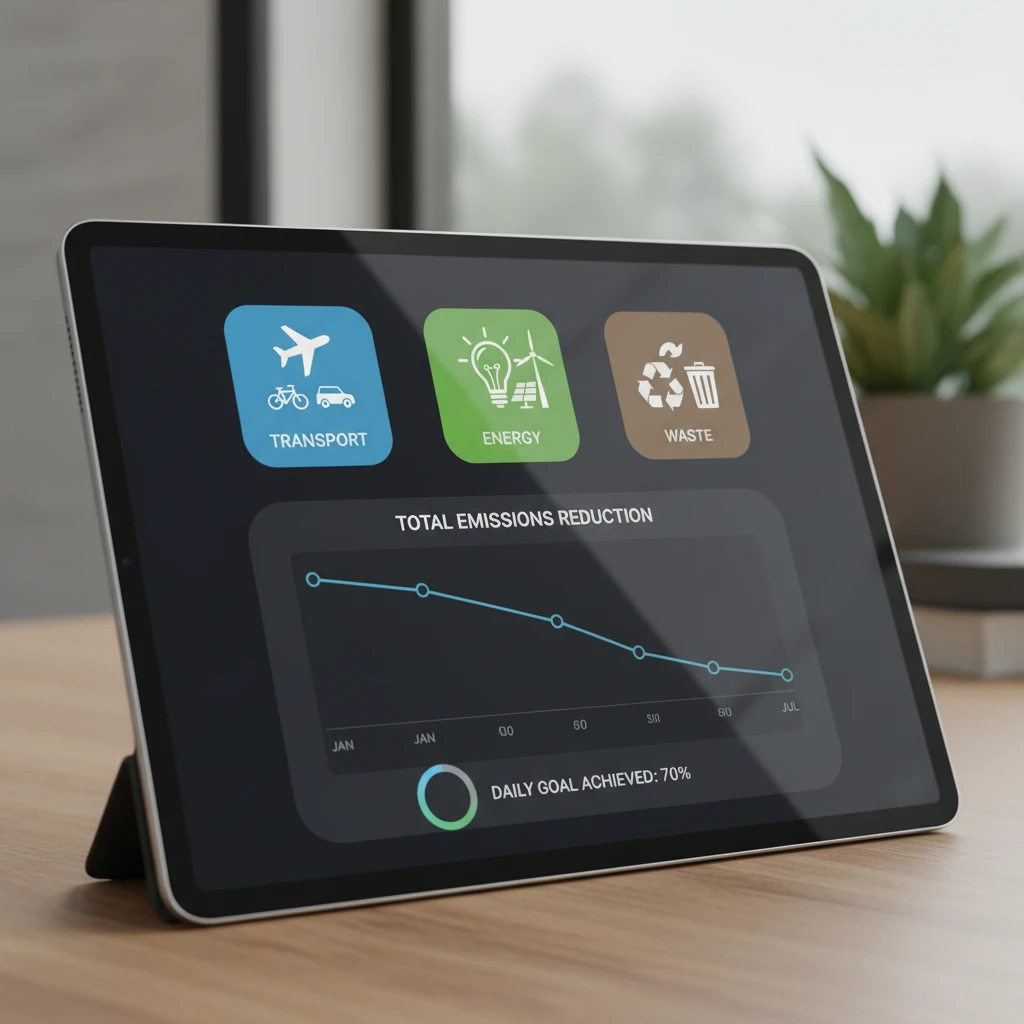 User interface of a carbon tracking application