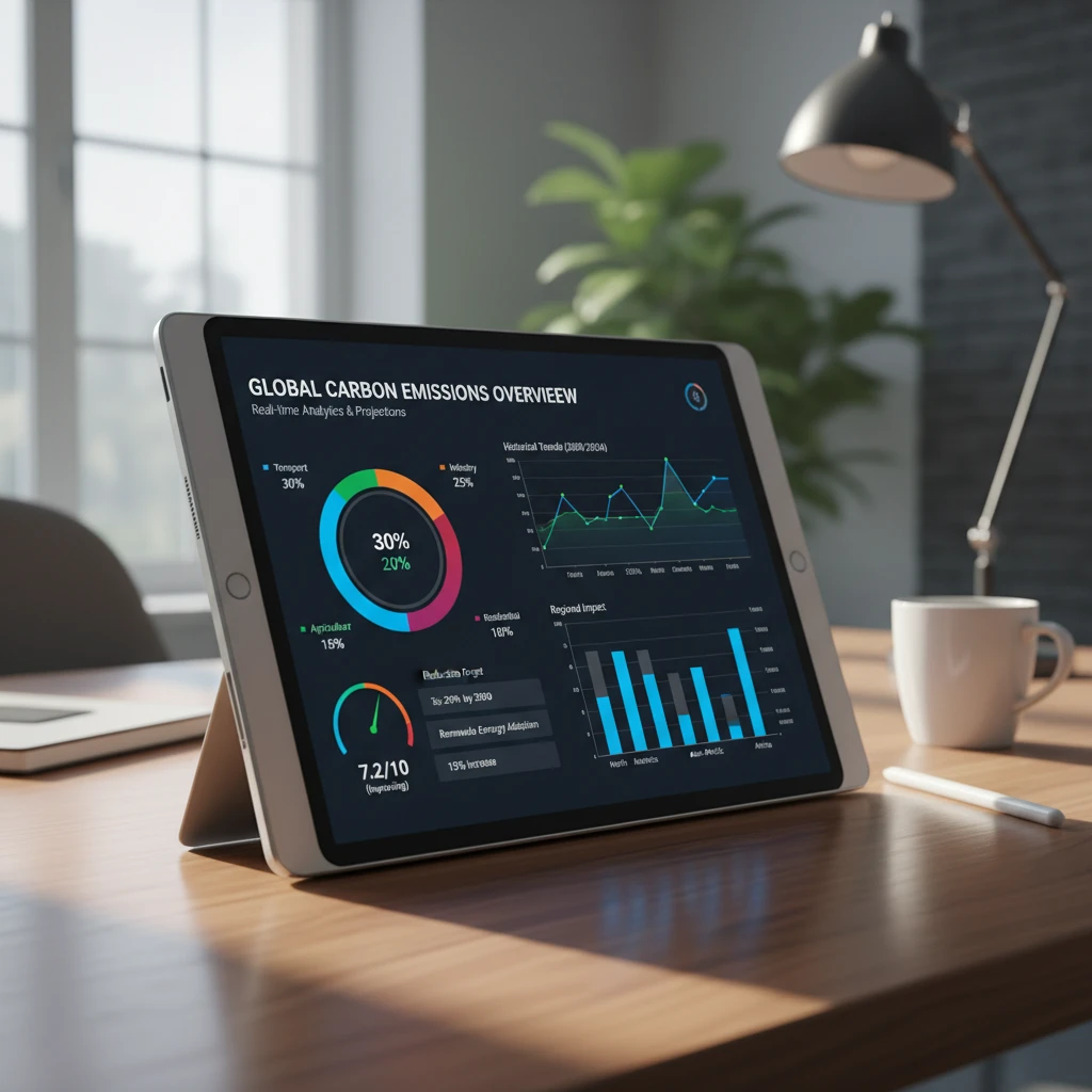 Digital carbon footprint dashboard for international travel reporting