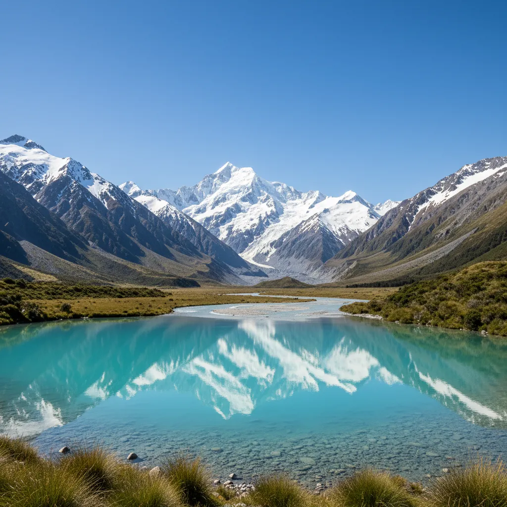 New Zealand Southern Alps representing the clean green brand and climate goals