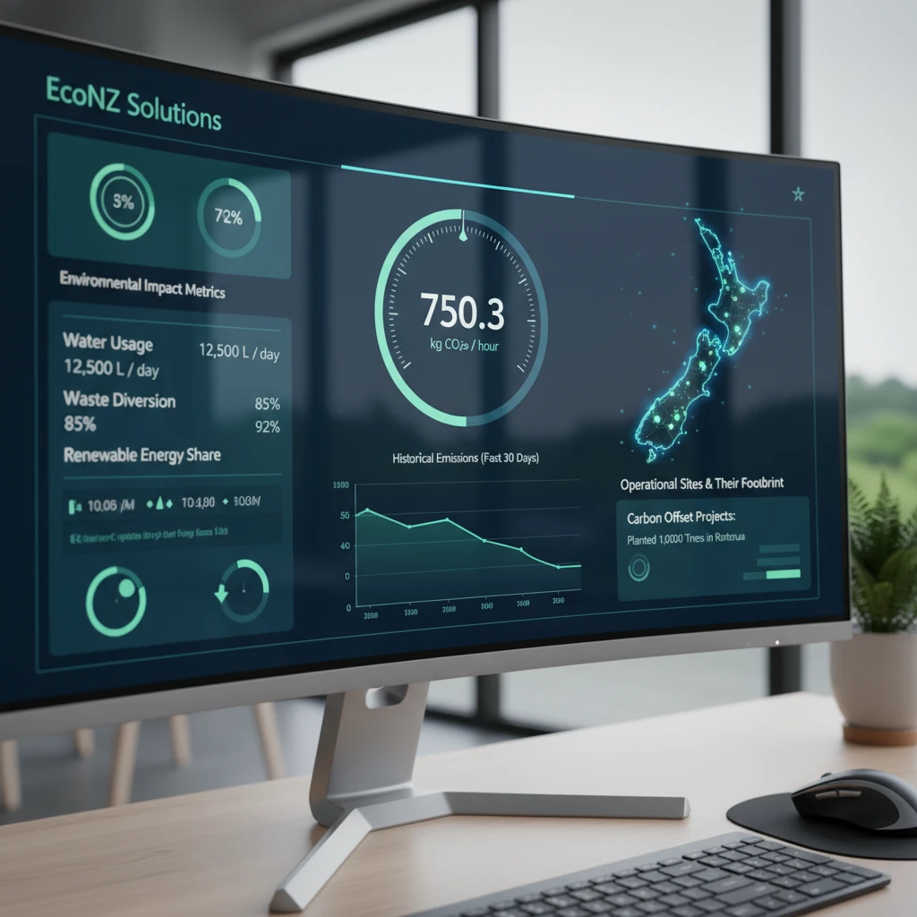Digital dashboard for real-time sustainability reporting and carbon tracking