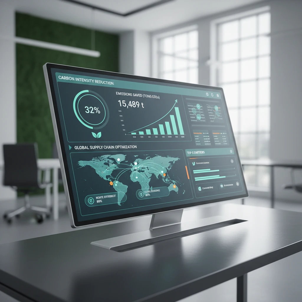 Digital dashboard showing supply chain emissions analytics for a New Zealand enterprise