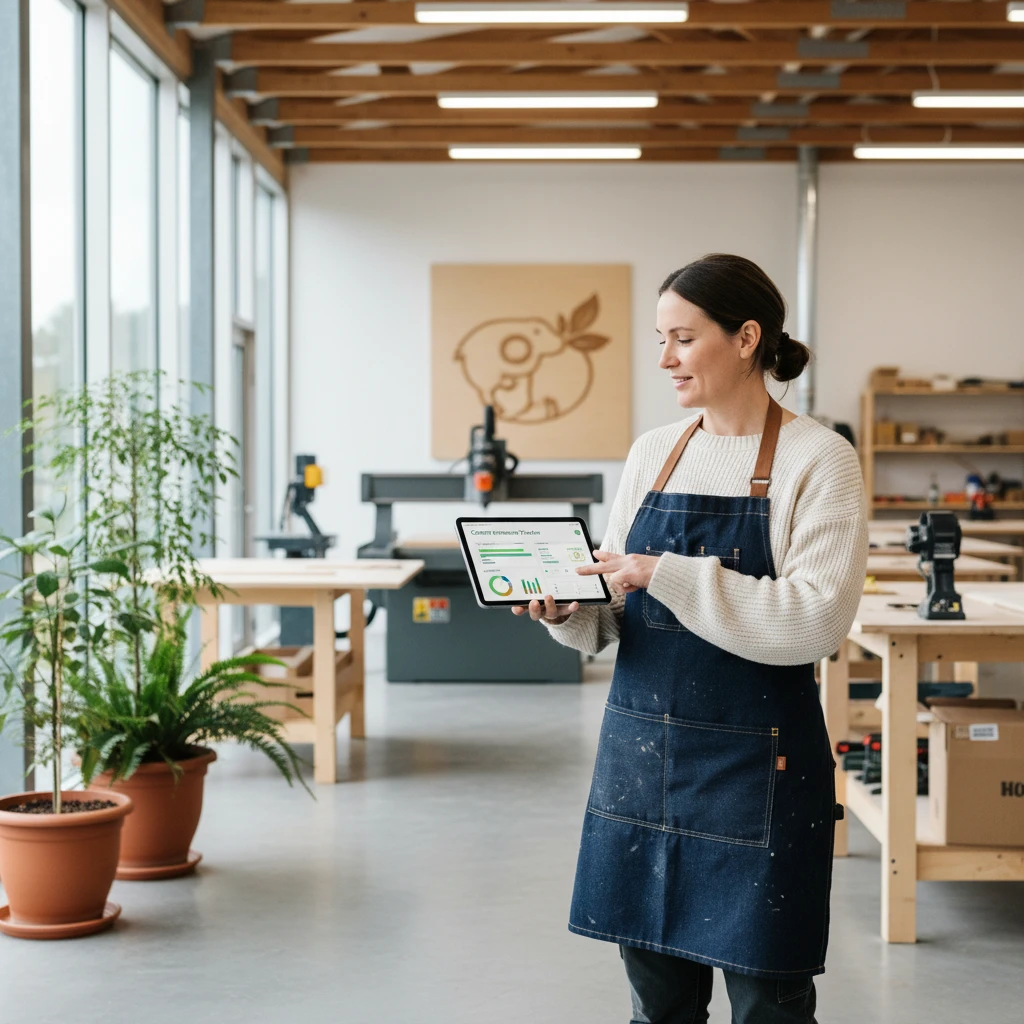 Small business owner using carbon measurement tools in New Zealand