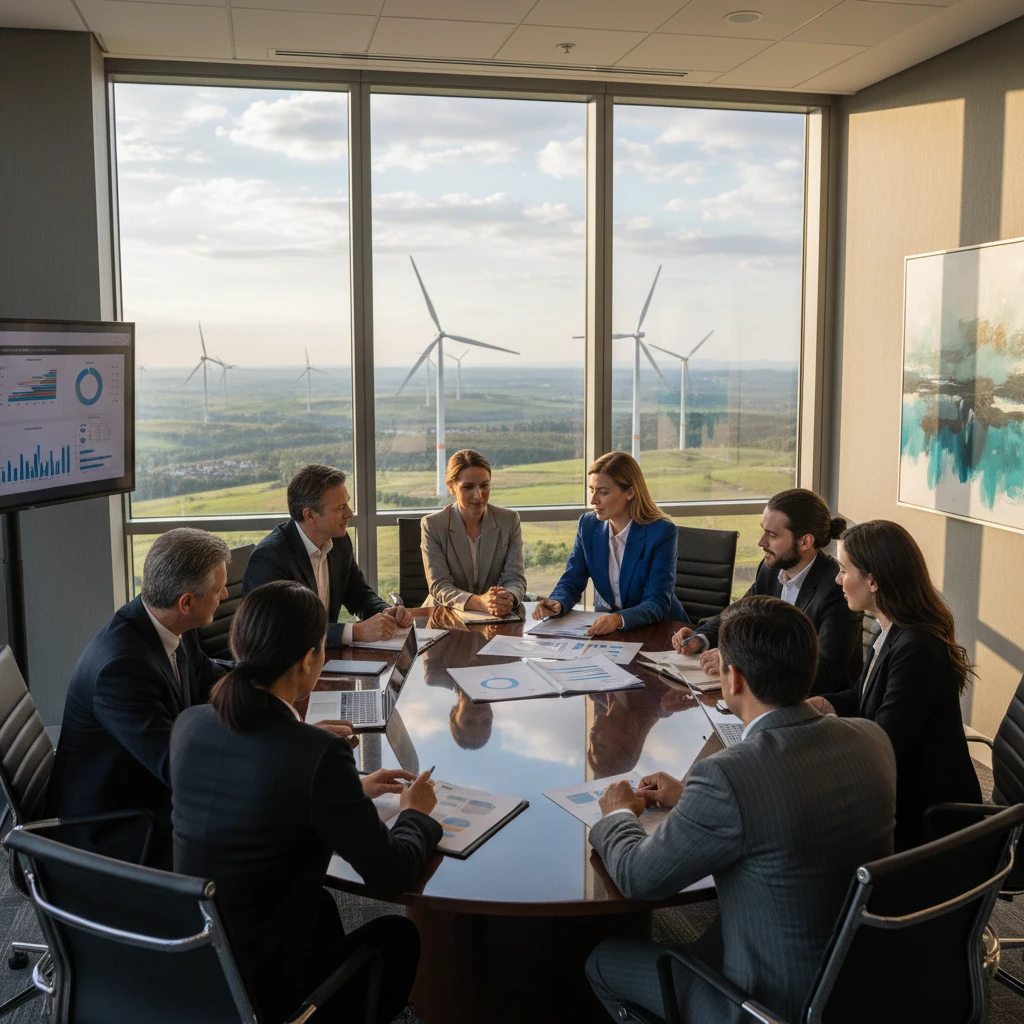 Business leaders discussing New Zealand climate disclosure compliance