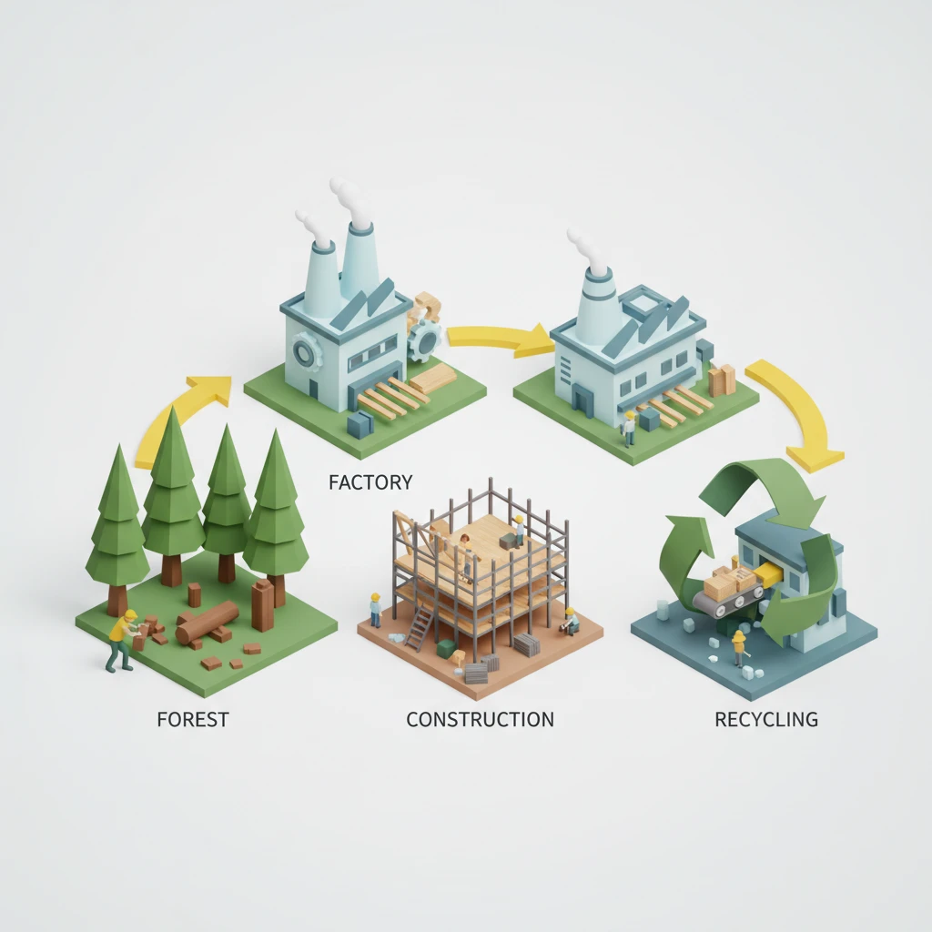 Building material life cycle assessment infographic