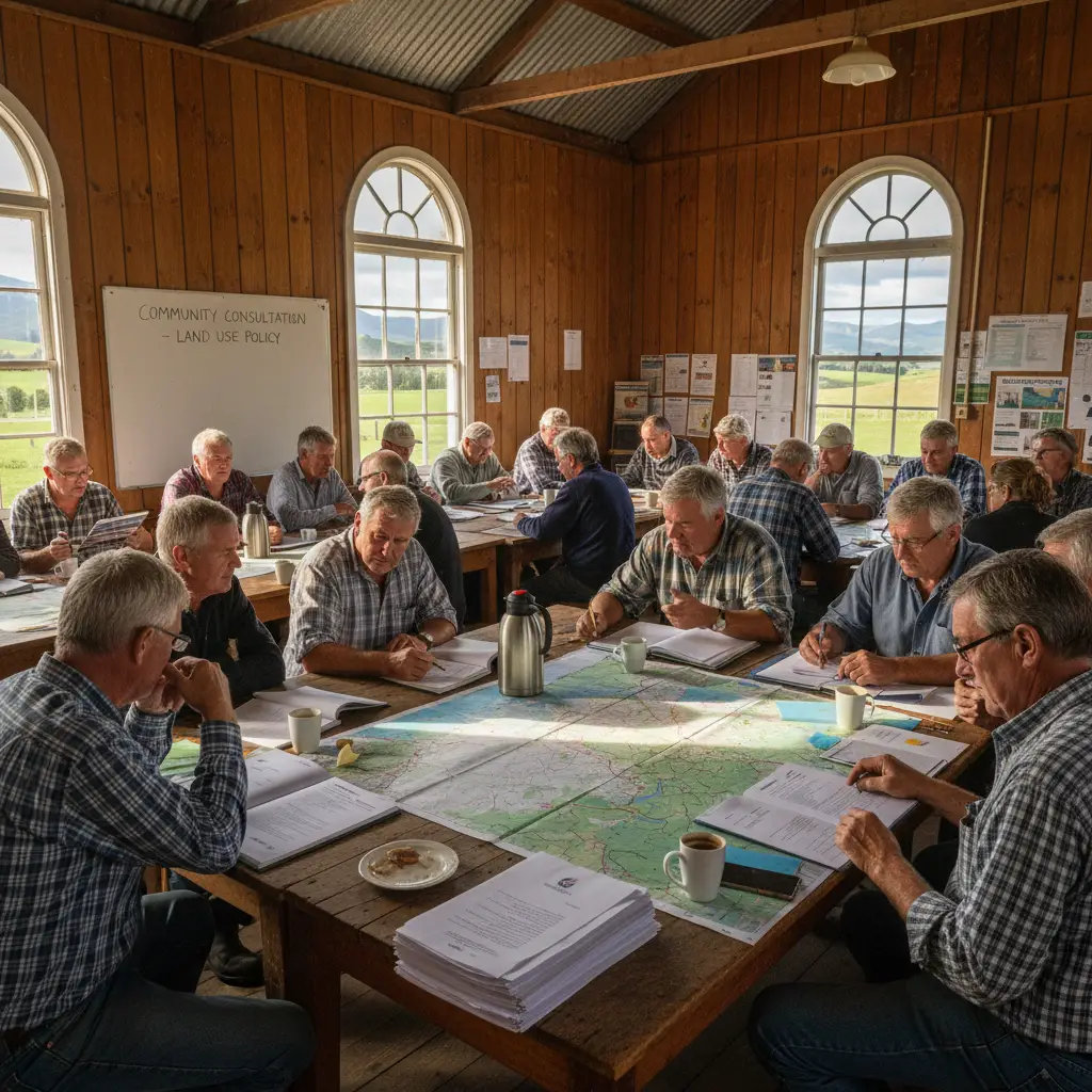 New Zealand farmers engaged in a community consultation about climate policy