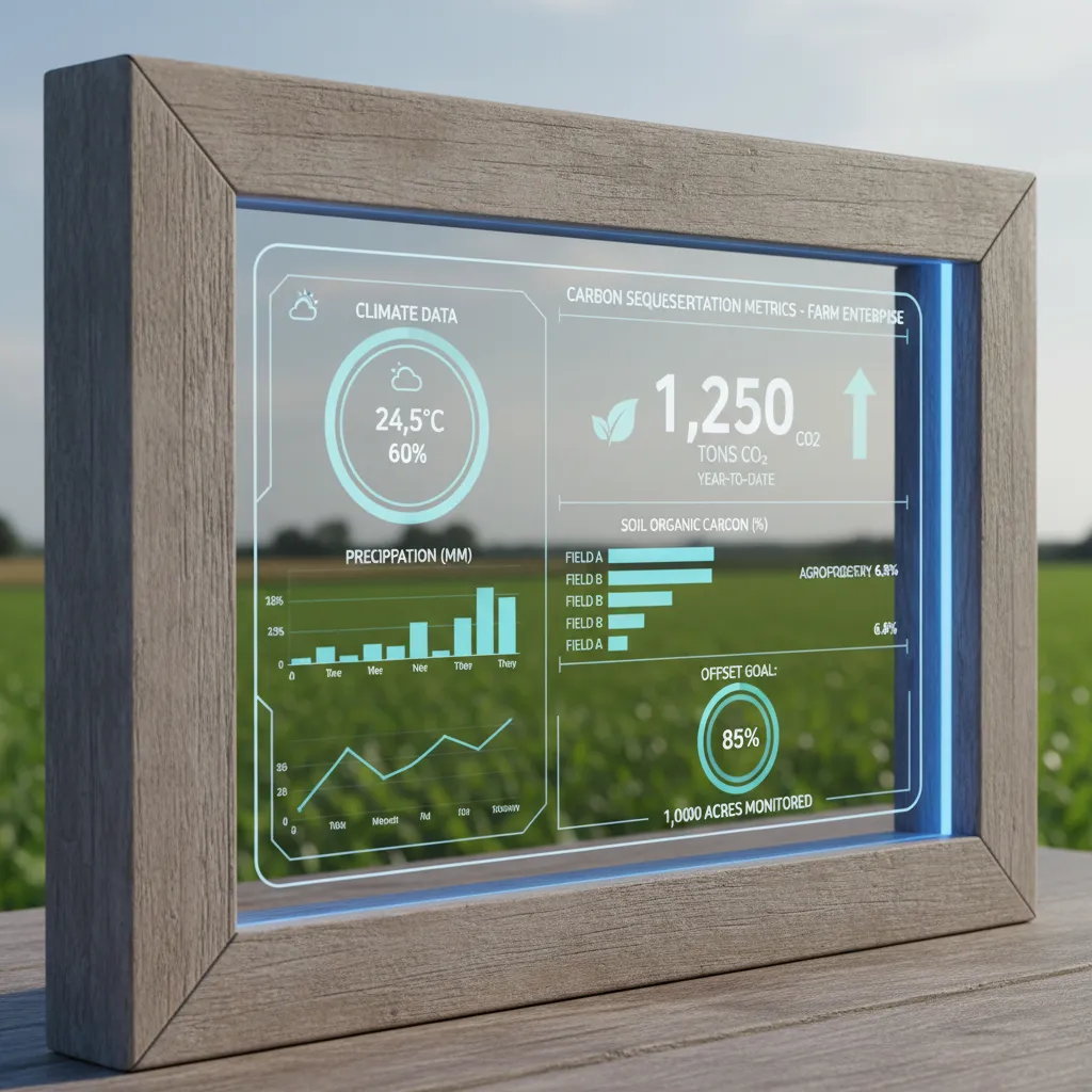 Digital farm management dashboard for tracking emissions