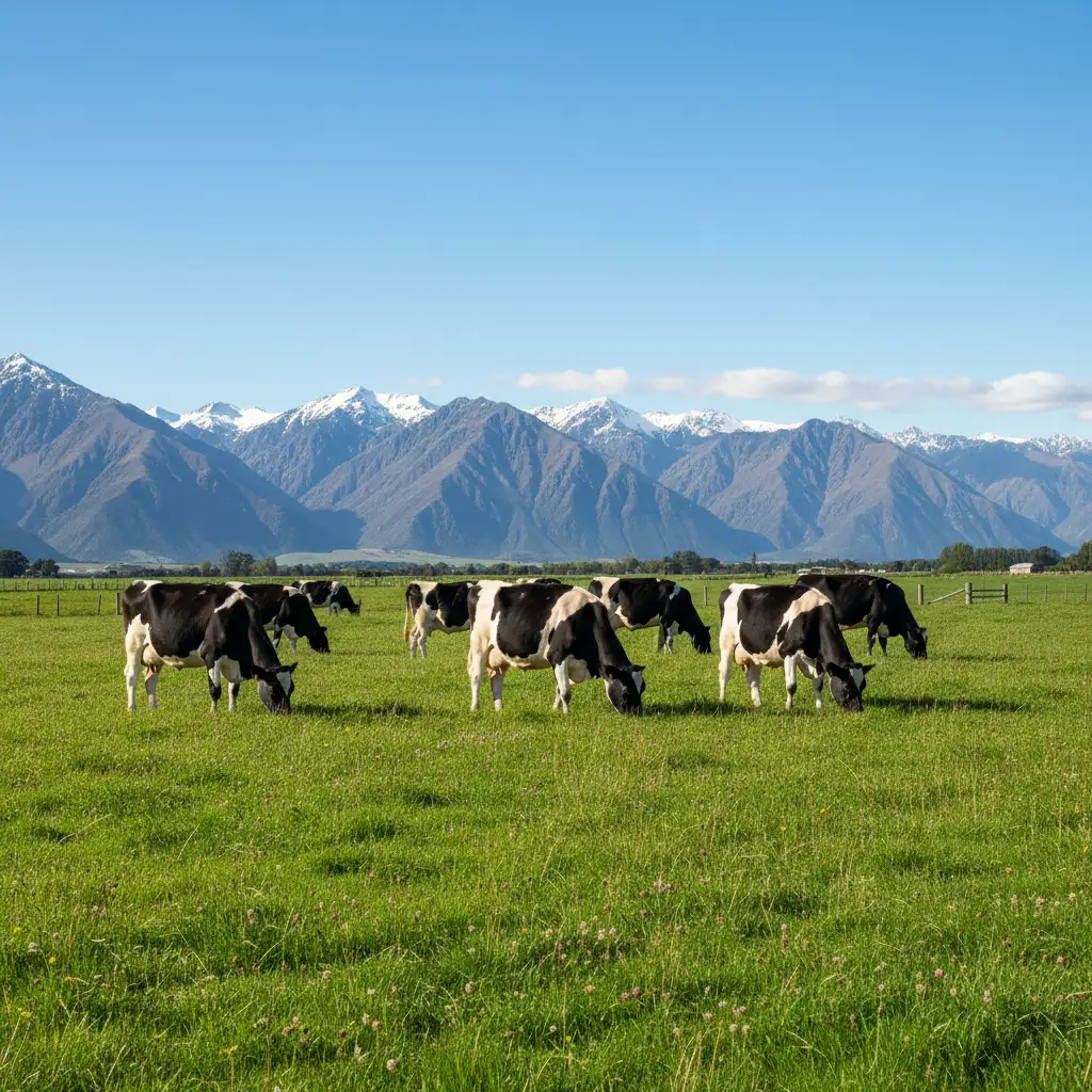 Lush New Zealand dairy pasture representing nitrogen management areas