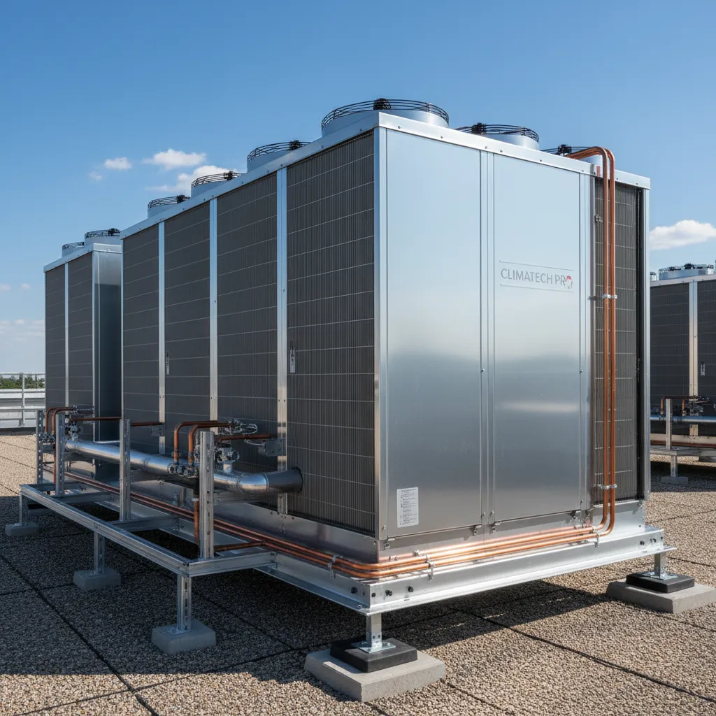 Industrial VRF heat pump system for commercial energy efficiency