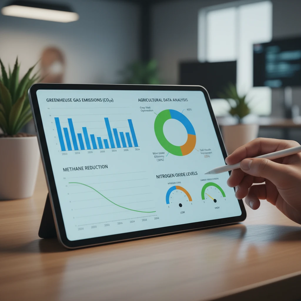 Digital farm emissions monitoring dashboard
