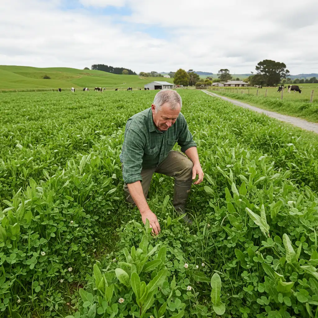 Low-emission pasture management with plantain in NZ
