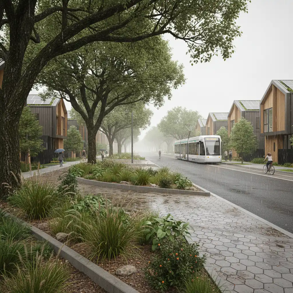 Water sensitive urban design WSUD rain garden in Christchurch NZ