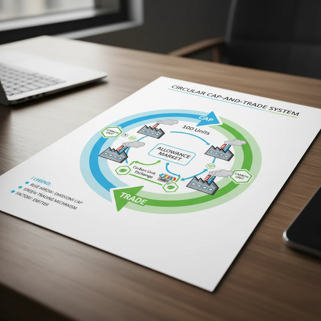 Conceptual diagram of the NZ ETS cap and trade system