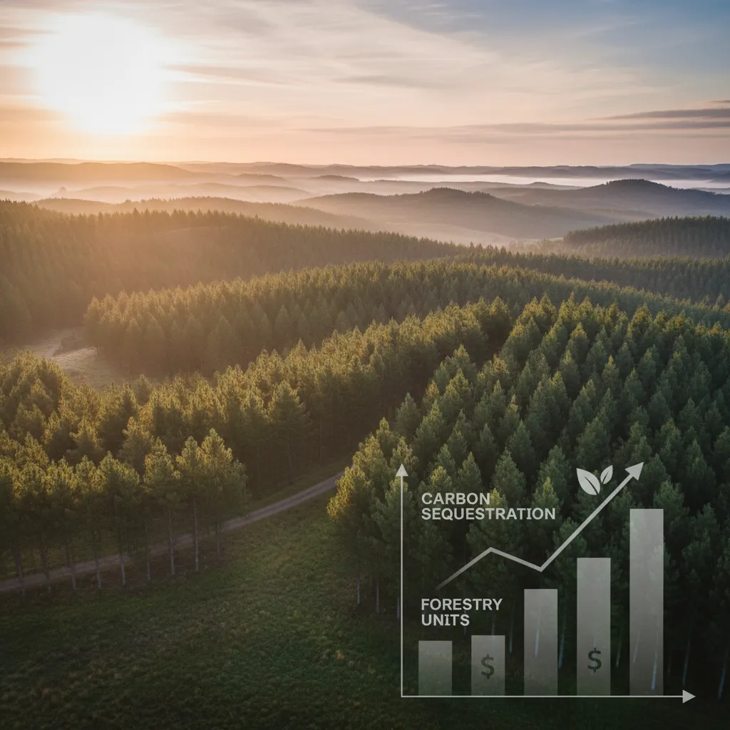 New Zealand pine forest representing carbon sequestration