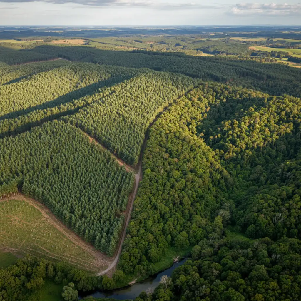 Lush New Zealand pine forest used for carbon sequestration under the NZ ETS