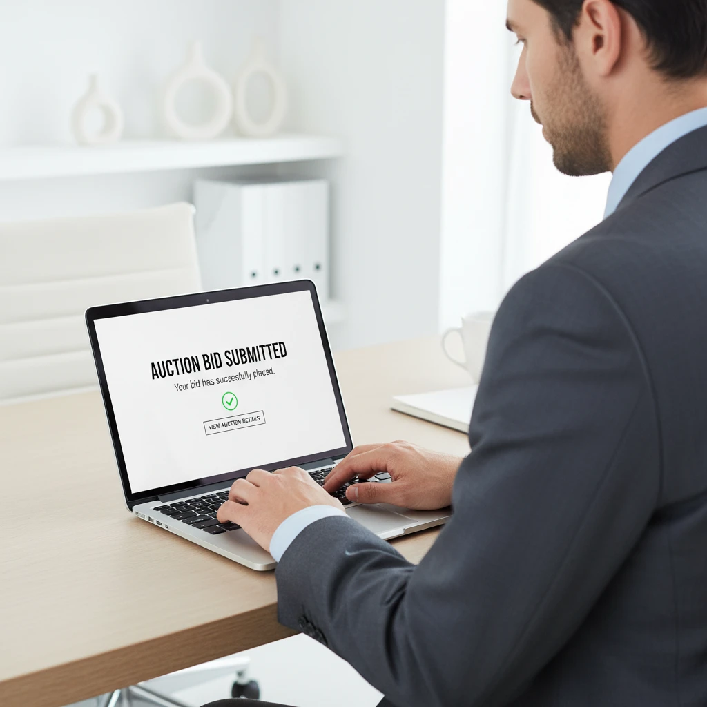 Business person submitting a bid for NZU auction