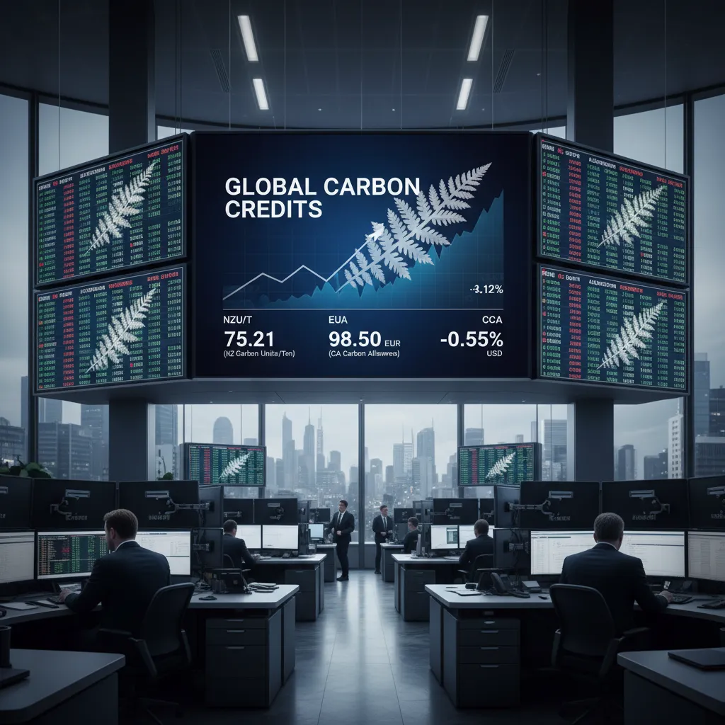 Digital display of NZ ETS carbon market data