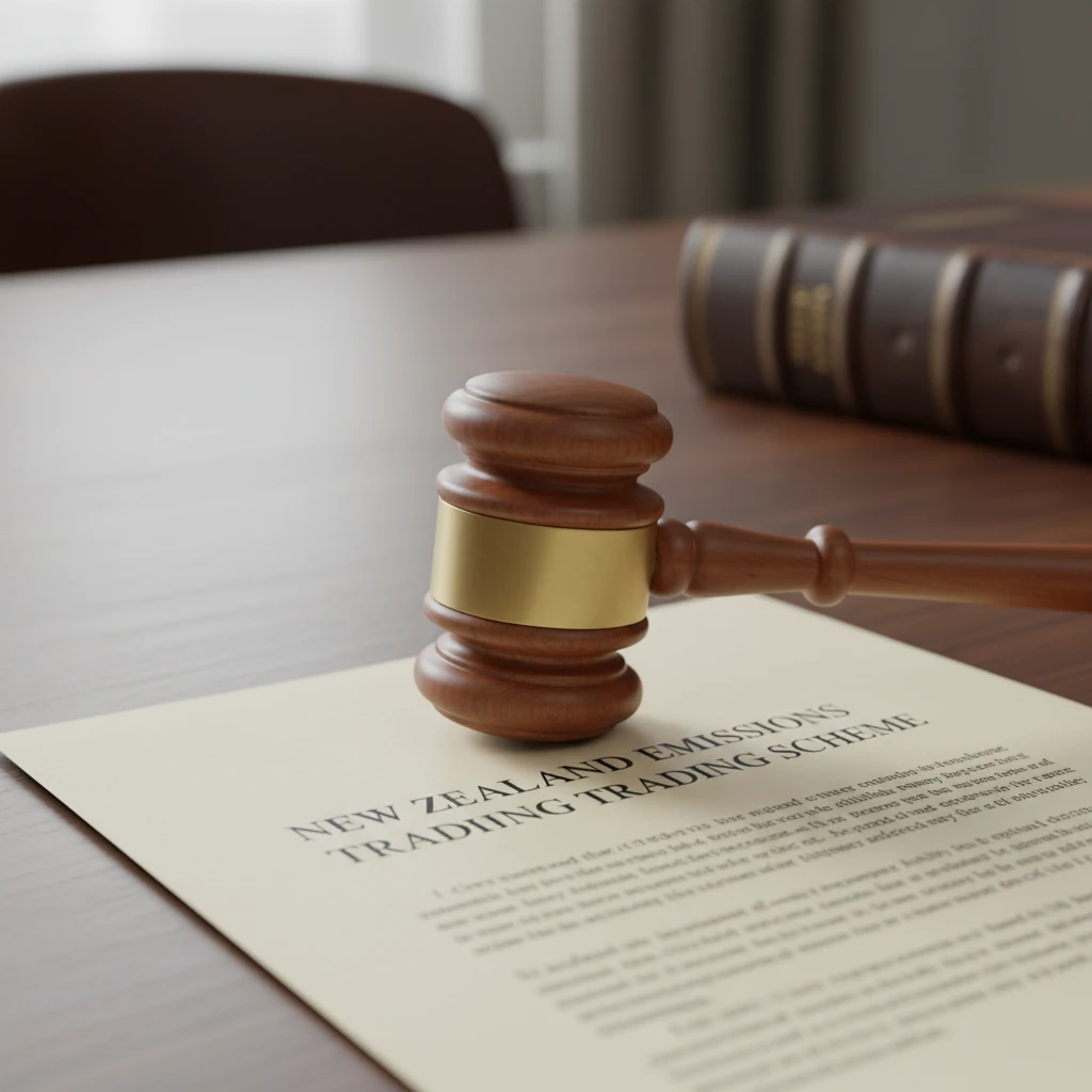 Gavel on NZ ETS legal documents representing reserve prices