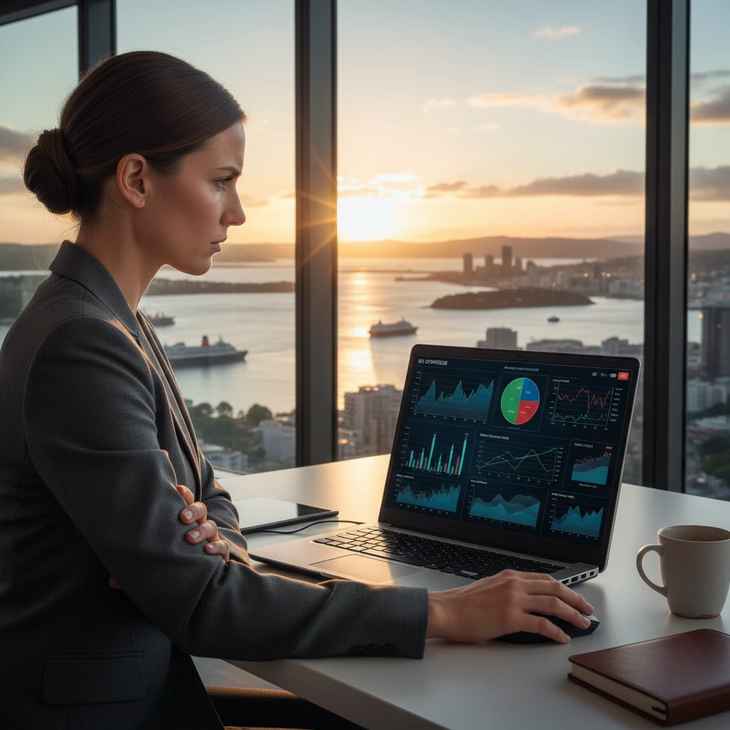 Business professional analyzing NZU bidding interface