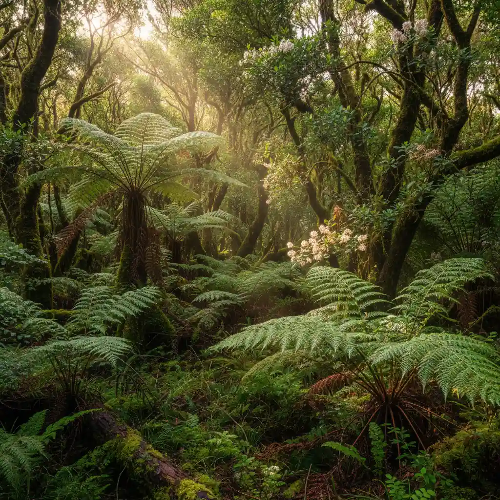 Lush New Zealand native bush carbon sink
