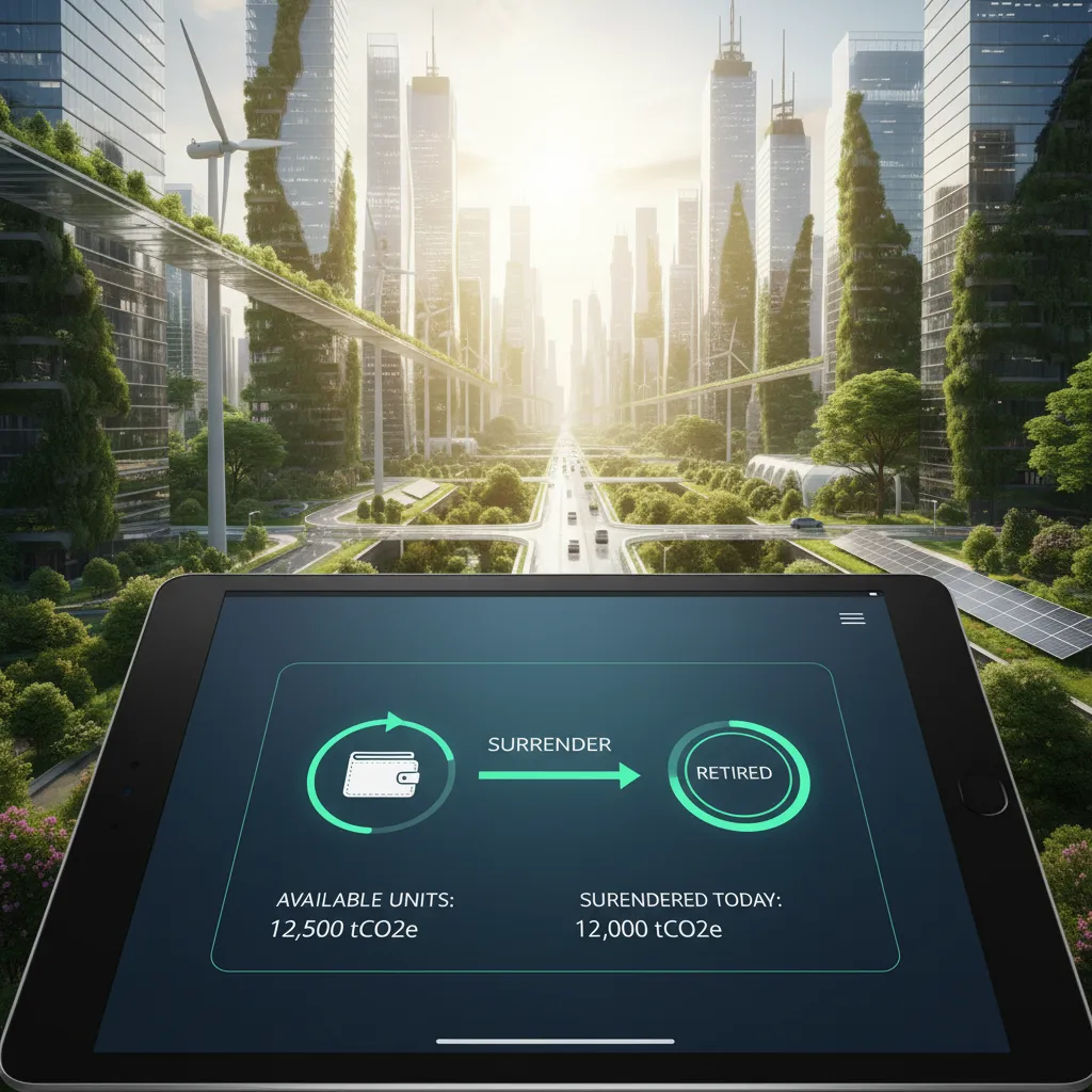 Digital dashboard showing NZU carbon credit trading