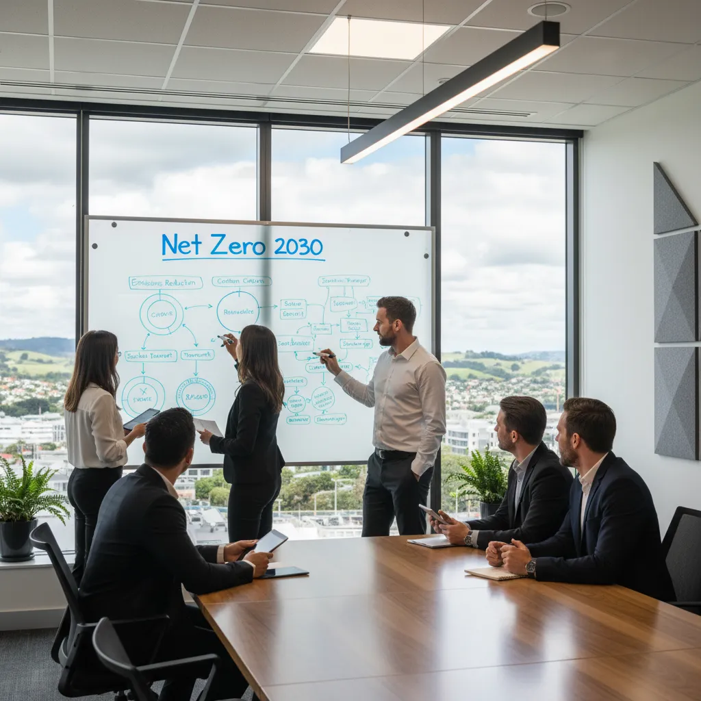 New Zealand sustainability team planning Net Zero strategy