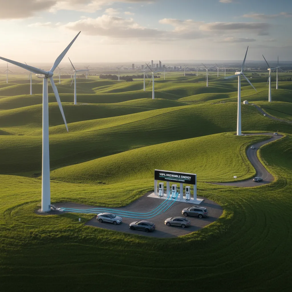 Renewable energy wind farm in New Zealand