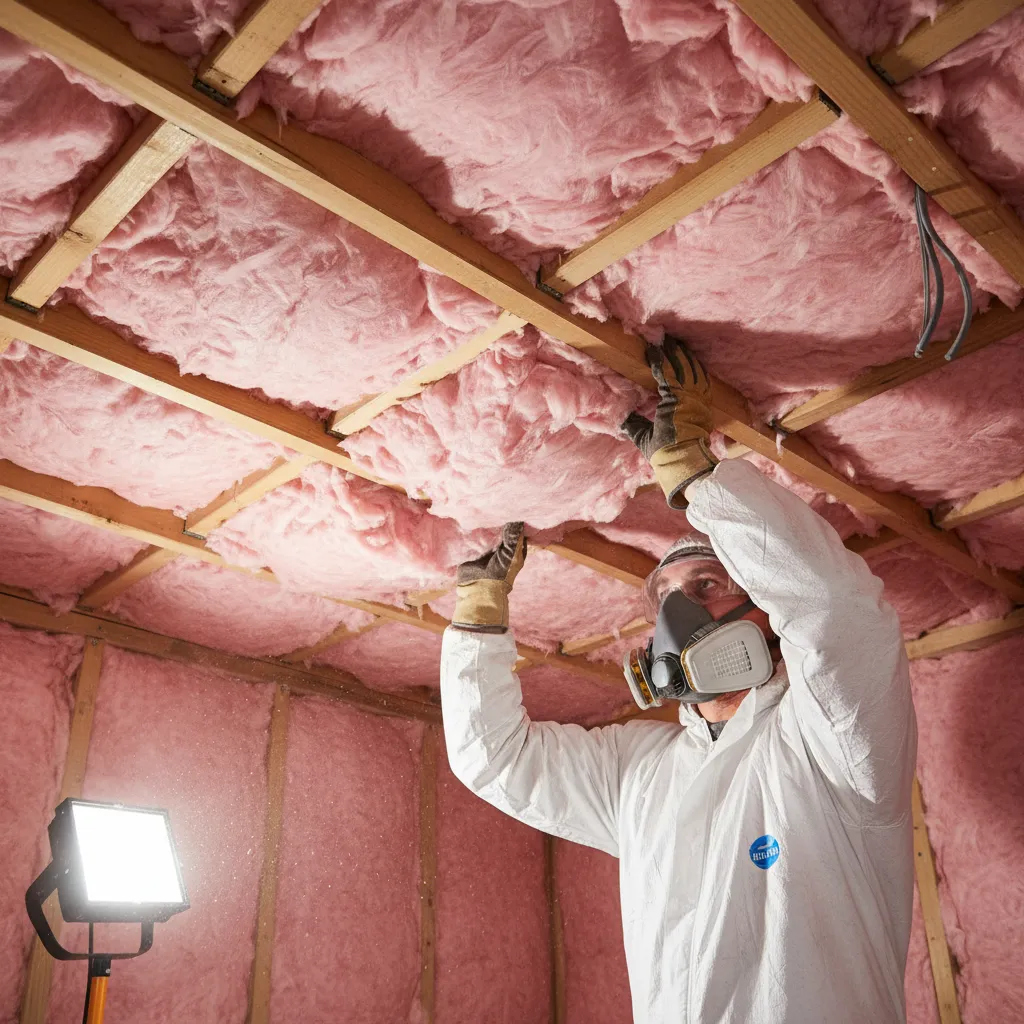 Installing ceiling insulation in a New Zealand home roof space