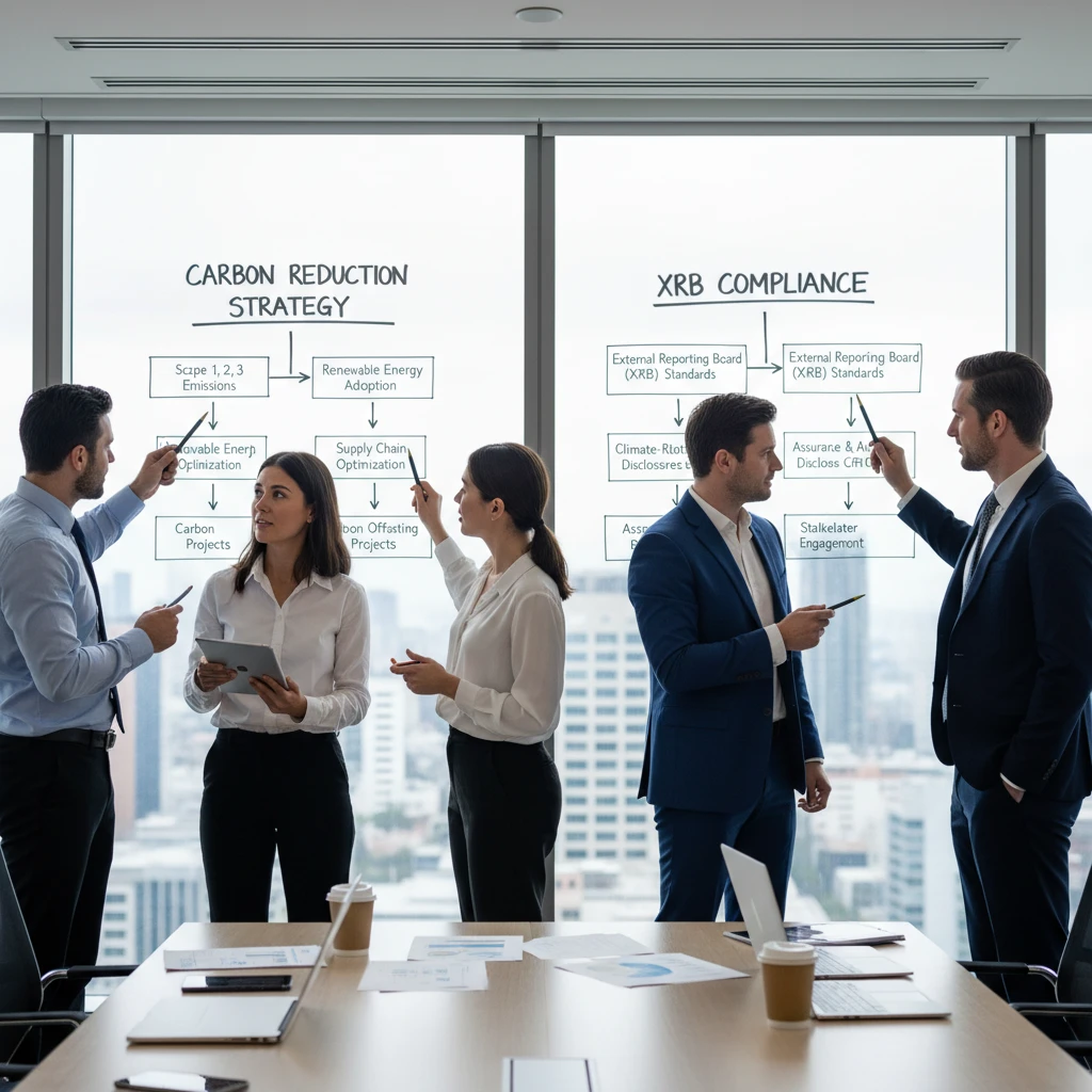 Consulting team developing a climate risk strategy for a client