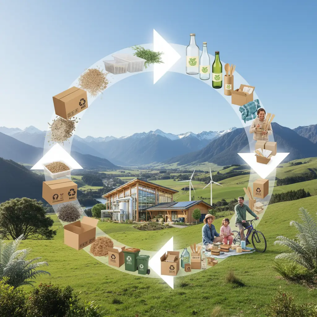 Circular economy concept diagram for New Zealand
