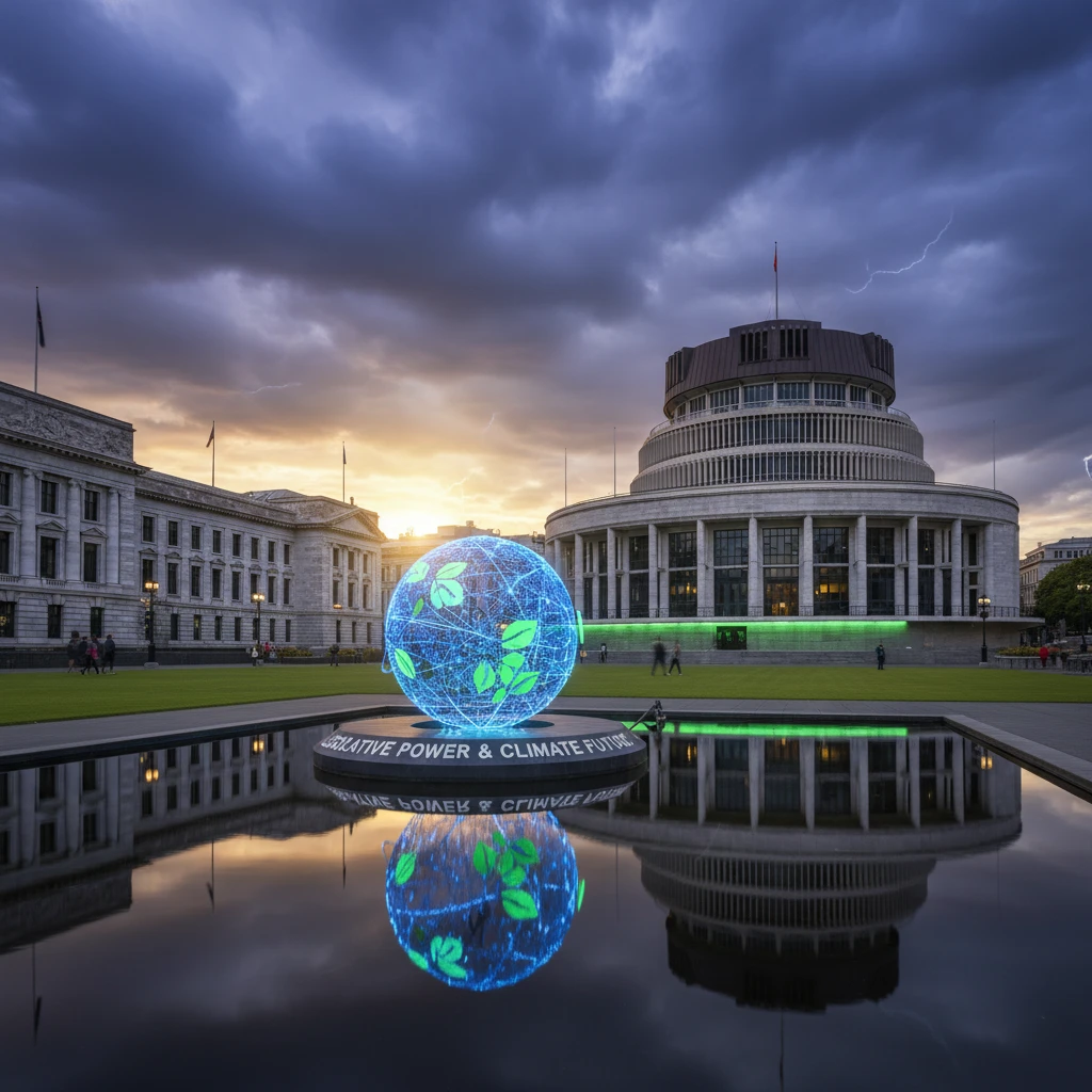 New Zealand Parliament Beehive building representing central government climate mandates