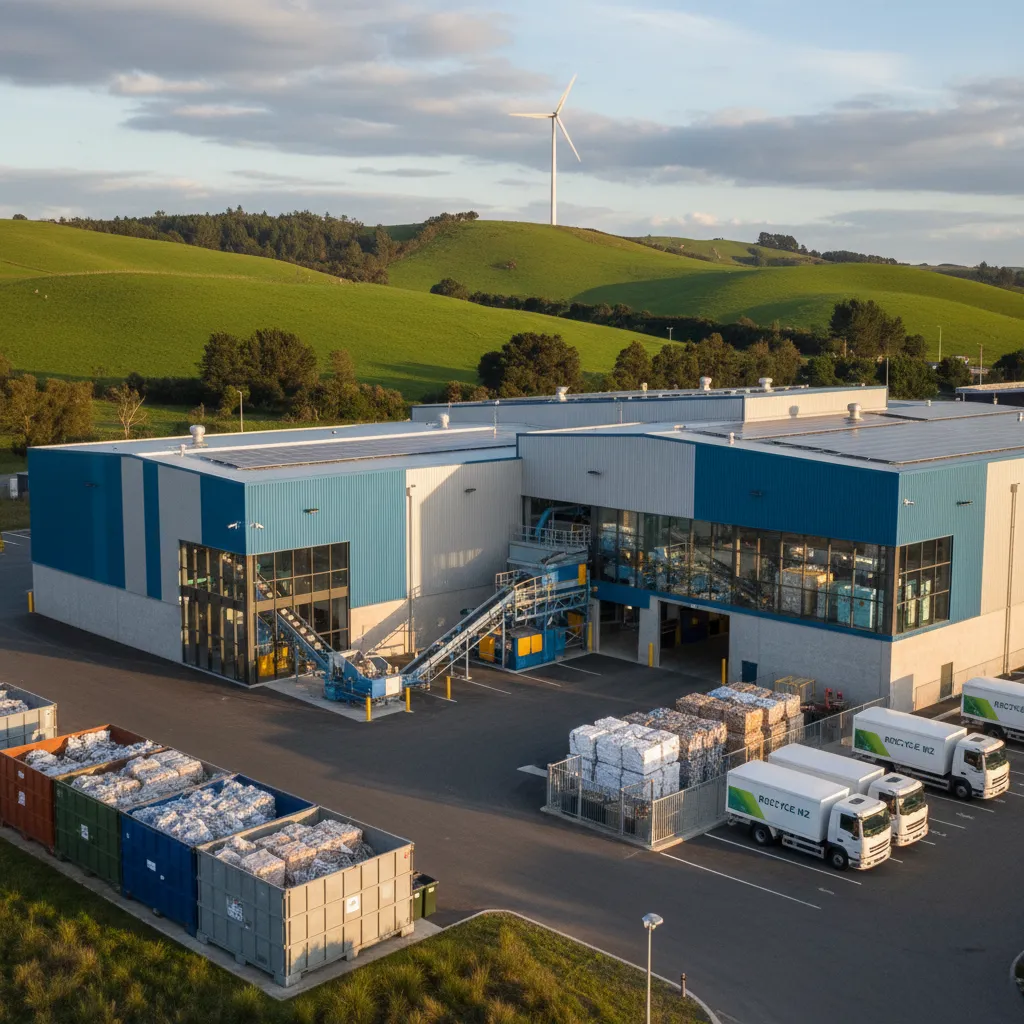 New Zealand waste management facility processing recyclables under the Waste Minimisation Act