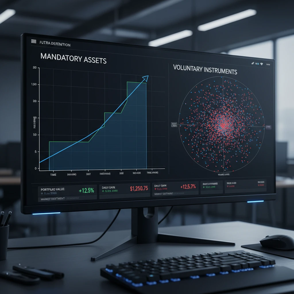 Graph comparing steady mandatory market pricing vs volatile voluntary market pricing