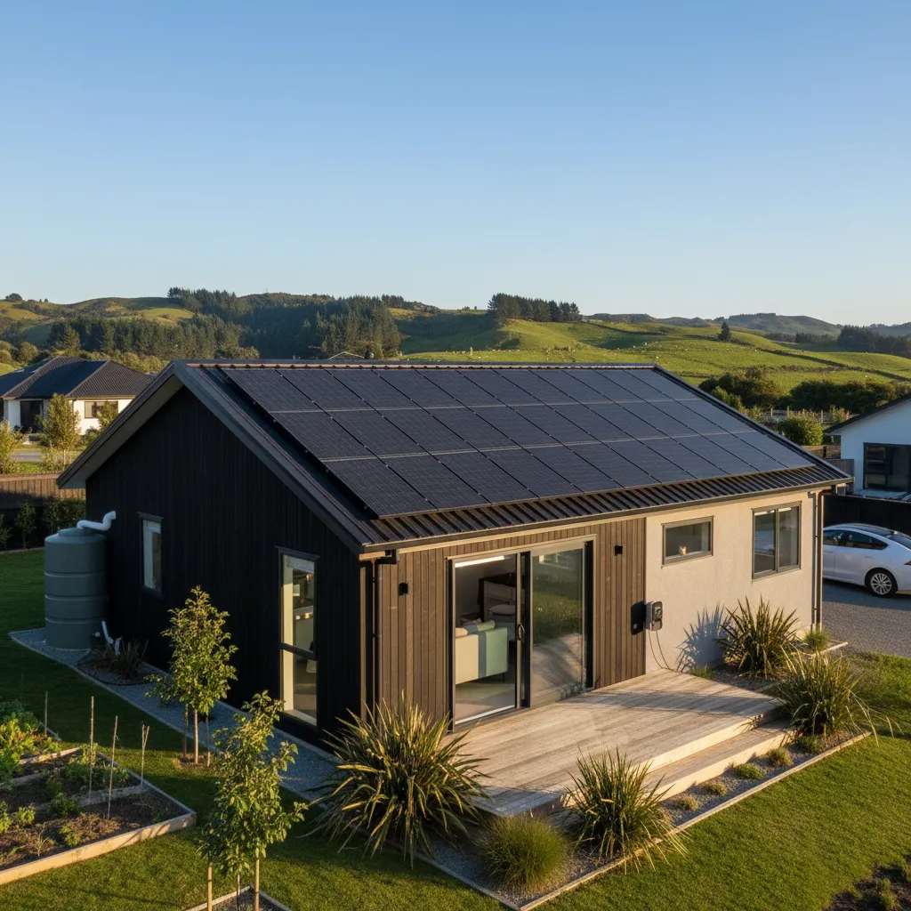 Modern NZ home utilizing solar power incentives