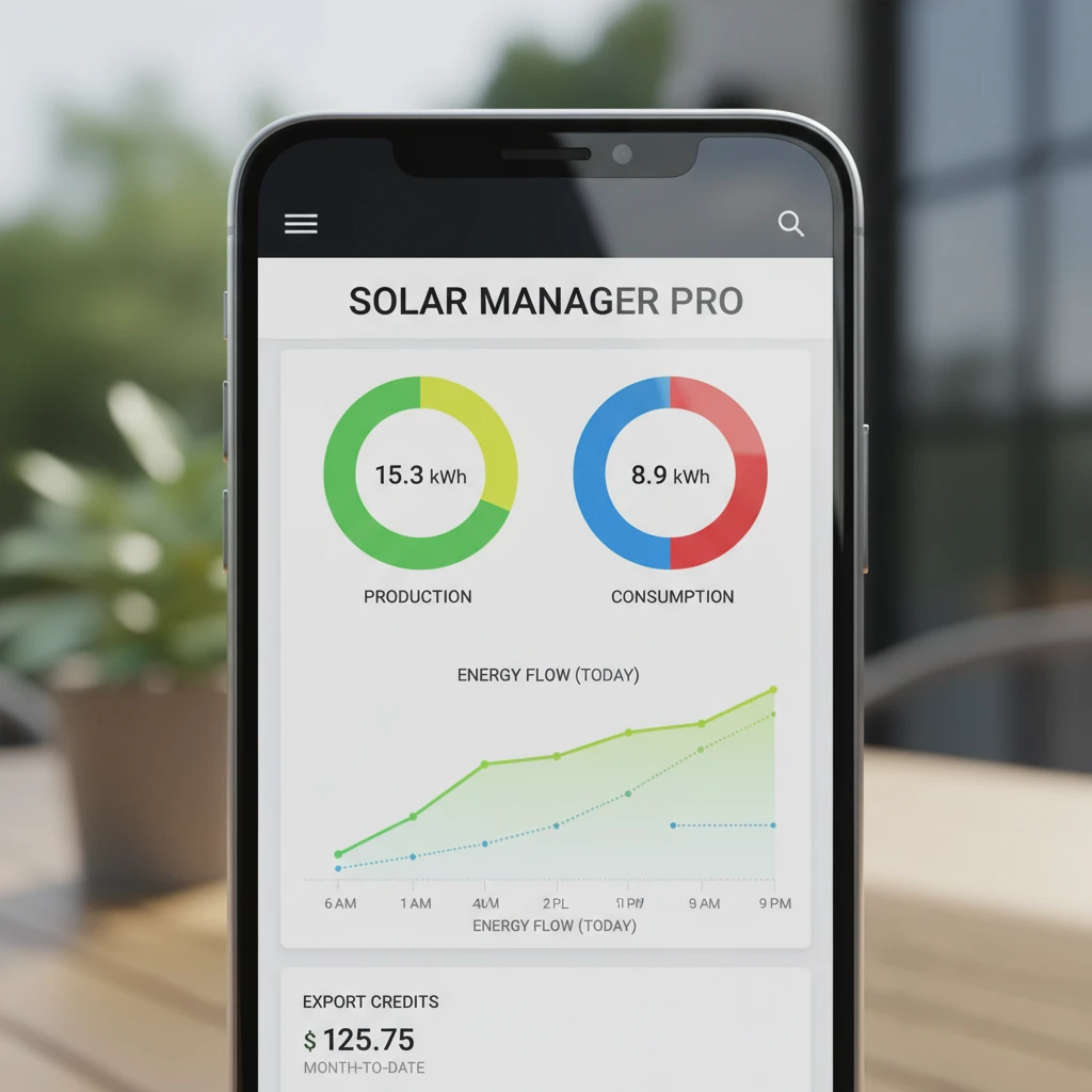 Monitoring solar export credits and energy usage