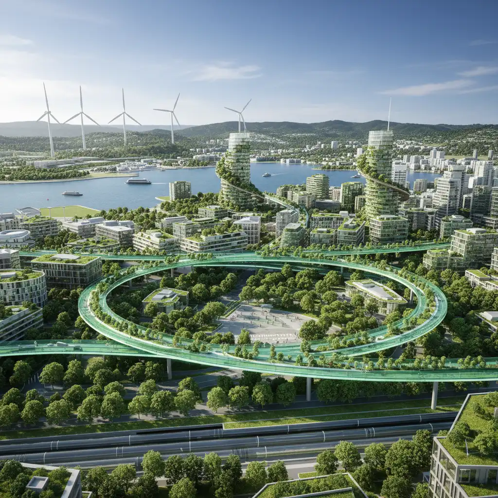 Concept art of Wellington's zero carbon future