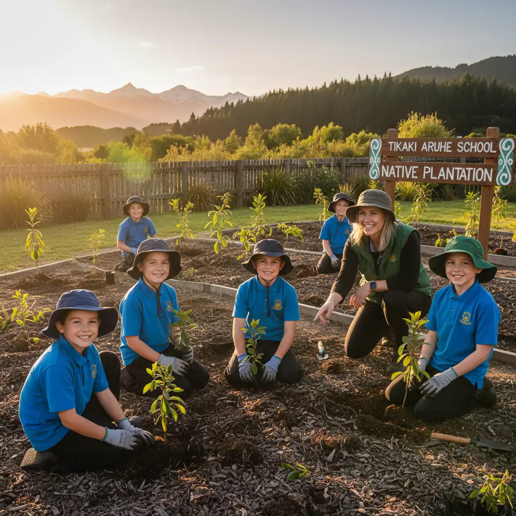 Enviroschools students planting native trees