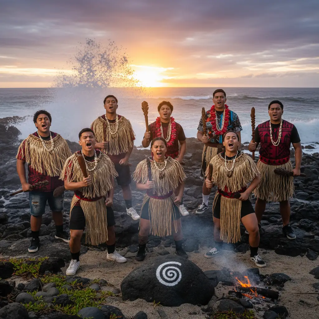 Pacific Climate Warriors performing cultural advocacy